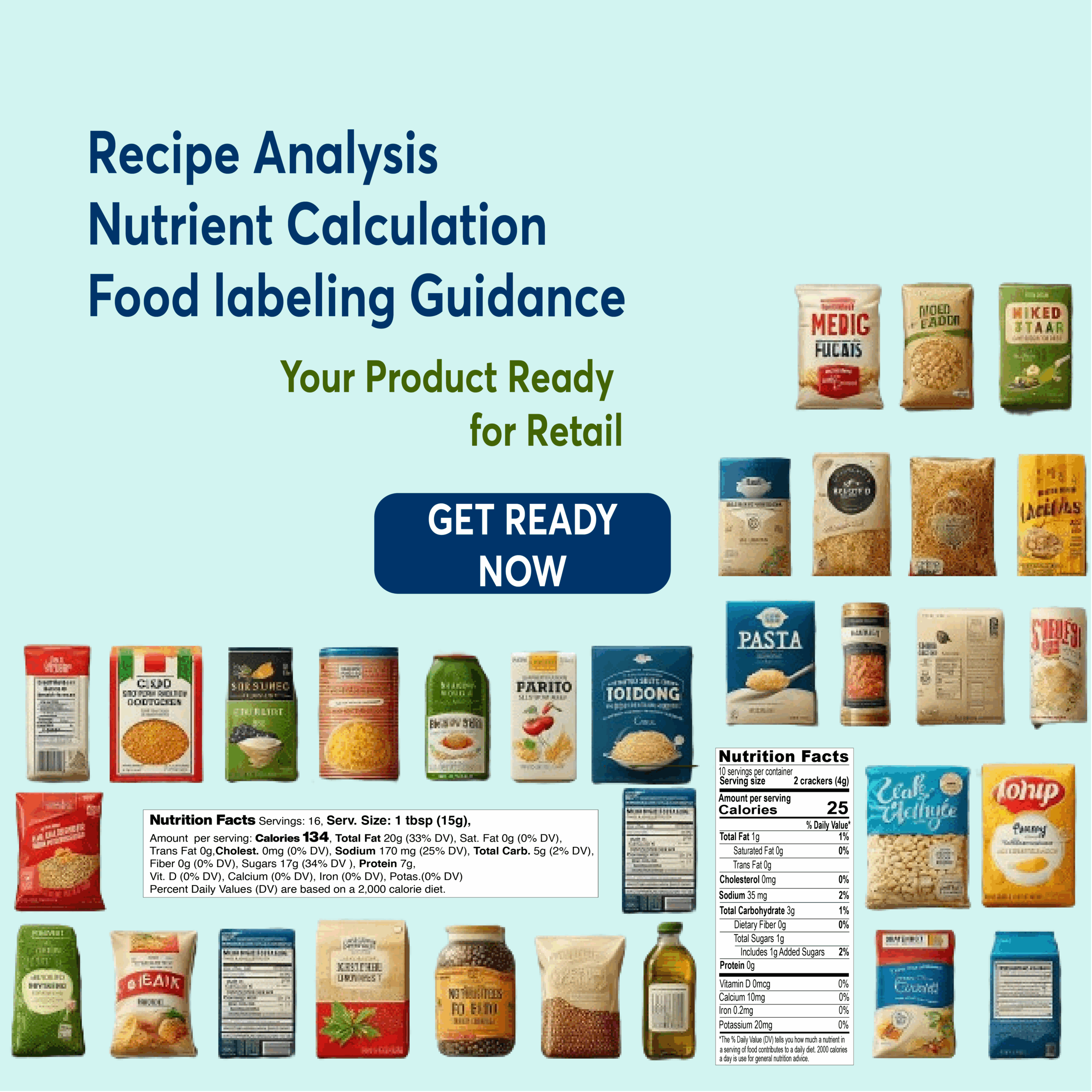 Image of FDA-compliant nutrition label templates, Excel calculators, and guidebooks included in the Food Label Master Kit